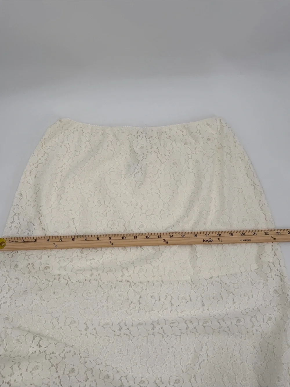 Old Navy Skirt Women’s L Cream High Waisted Lace Midi Pull On Summer Casual NWT
